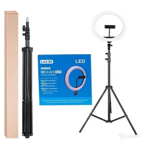 LED rõngaslamp LJJ-26 (26cm) + statiiv / alus komplekt
