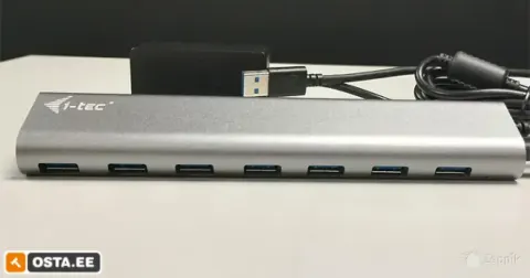 i-tec USB 3.0 Metallist HUB 7-portiline toitega USB-A