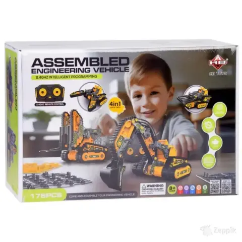 Kaugjuhitavad ehitusmasinad - 4in1 ehituskomplekt 176 osa