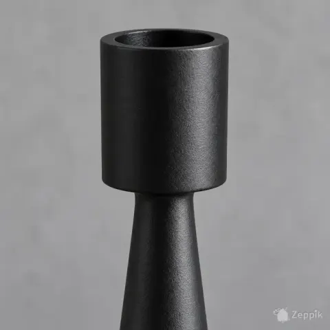Чёрный металлический подсвечник 20 см