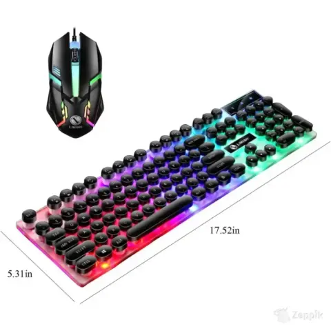 Cengnian GTX300 RGB juhtmega mänguklaviatuur ja hiir, must
