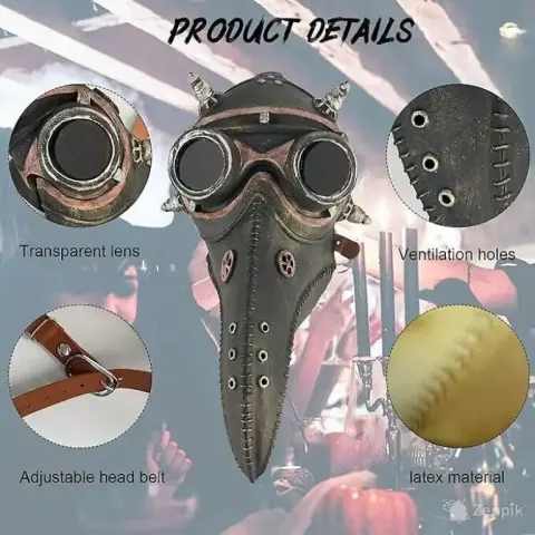 Halloweeni linnumask Steampunk