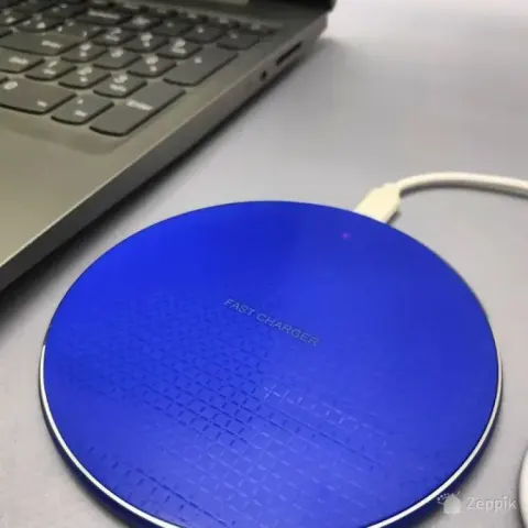 Juhtmevaba kiirlaadija 10W Qi testitud ja töökorras, sinine