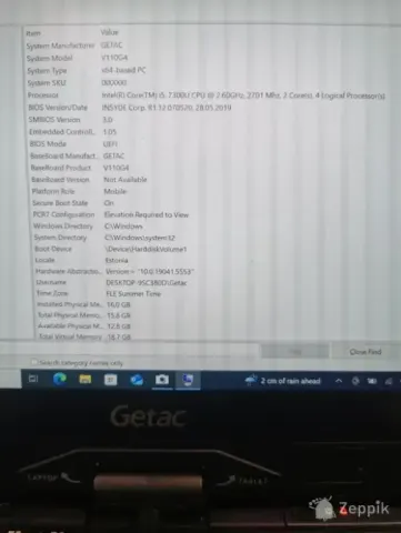 Getac V110 G4/I5-7300U/16GB RAM/256GB M.2