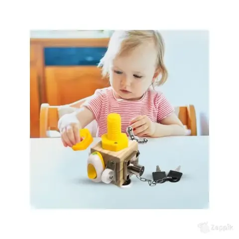 Puidust hariv sensoorne kuubik lastele Busy Cube