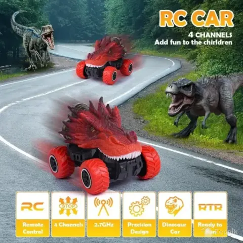 RC auto Dinosaur Vatos, punane/must