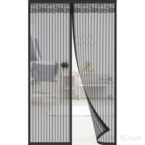 Kiaitre magnetiline sääsevõrk uksele 220 × 100 cm, must