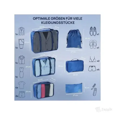 Kurzeco kohvri sisu organiseerija komplekt, 6 tk