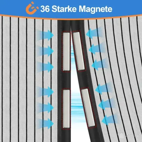 Kiaitre magnetiline sääsevõrk uksele 220 × 100 cm, must