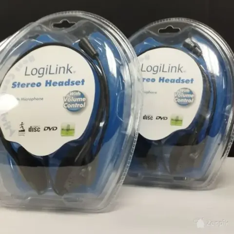 LogiLink juhtmega stereo-peakomplekt mikrofoniga, must