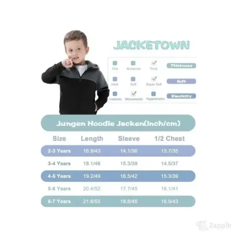 Kapuutsiga kampsun poistele JackeTown, must L