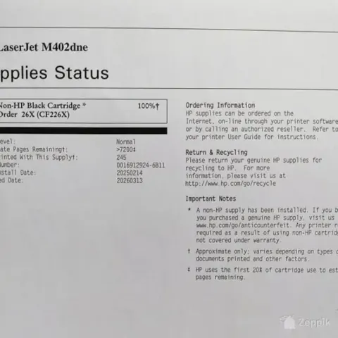 Printer HP LaserJet M402dne (mono, duplex, Ethernet)