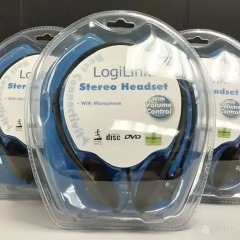 LogiLink juhtmega stereo-peakomplekt mikrofoniga, must