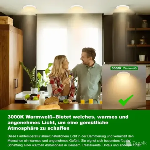 Jaenmsa Genmsa 3000K 5W süvistatavad LED-valgustid 6tk