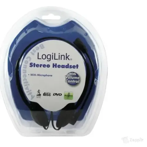 LogiLink juhtmega stereo-peakomplekt mikrofoniga, must
