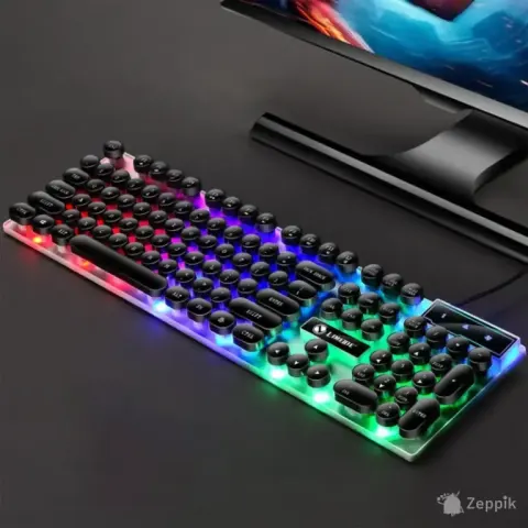 Cengnian GTX300 RGB juhtmega mänguklaviatuur ja hiir, must
