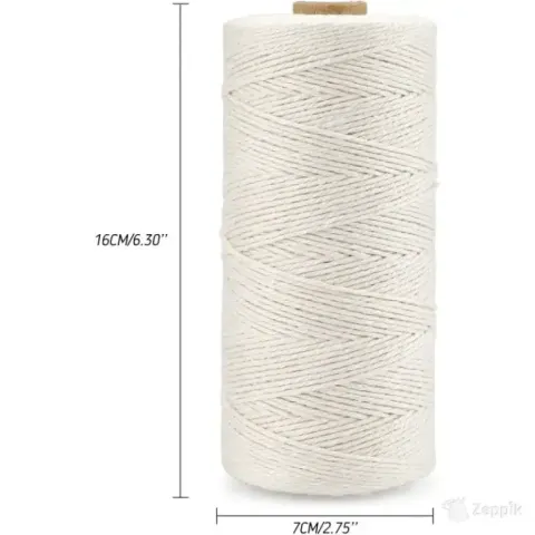 jijAcraft Naturaalne puuvillane niit makrameele 1 mm x 300 m