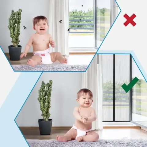 Sha2wen magnetiline sääsevõrk uksele 75 × 195 cm, must