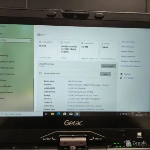 Getac V110 G4 i5 7300U / 16GB / 256GB SSD / Heas seisukorras