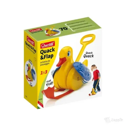 Quercetti Quack&Flap Lükatav pulgaga – õnnelik pardipoeg