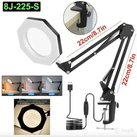 led laualamp usb 5x suurendusklaasiga
