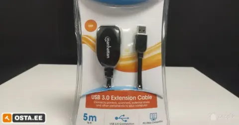 Manhattan USB aktiivpikenduskaabel 16 ft (5 m), USB 2.0