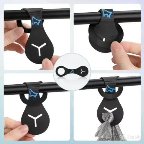 PuppyDoggy koerakakakottide hoidja (4 tk, must + roosa)