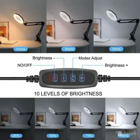 led laualamp usb 5x suurendusklaasiga