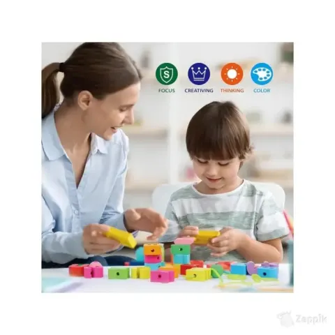 Puidust Montessori mänguasjad lastele BLOT, tähestik ja numbrid