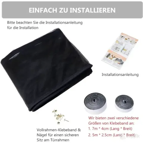 Lineware magnetiline sääsevõrk uksele 152 × 205 cm, must