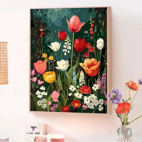 JATOK Maalimine numbrite järgi „Lilled“ (40 × 50 cm)