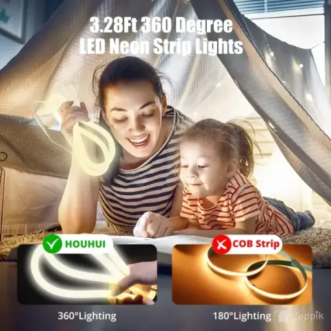 Houhui LED valgusriba neoonriba, 1 m