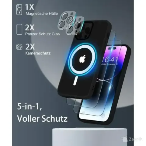 BOTOER ümbris iPhone 13, 14 jaoks, 2 klaasi ekraanile, 2 klaasi kaamerale