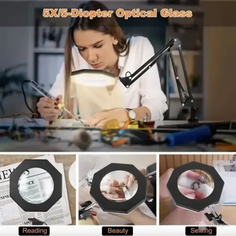 led laualamp usb 5x suurendusklaasiga