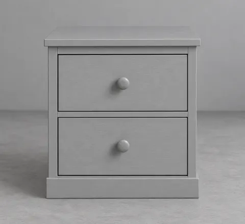 Серая прикроватная тумба с двумя ящиками 40 × 35 × 45 см