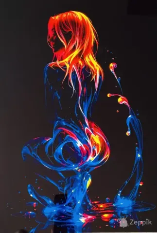 4K Metallmaal – Neon Woman