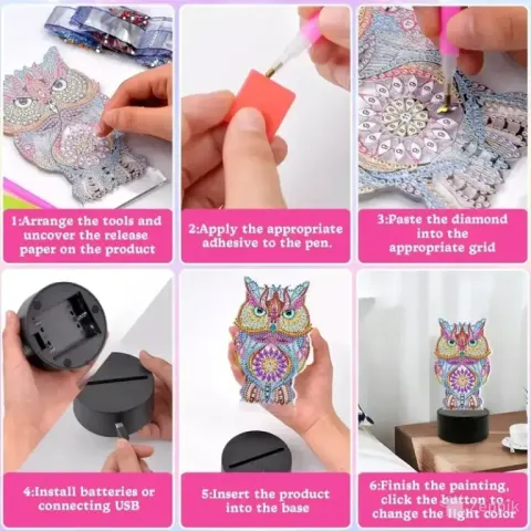 FOHYLOY käsitöökomplekt, teemantmosaiik ja lamp