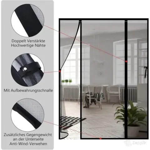 Lineware magnetiline sääsevõrk uksele 152 × 205 cm, must