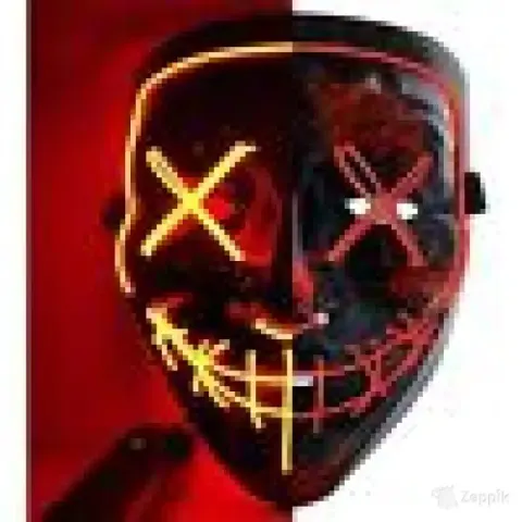 halloween purge mask led 4 valgusreziimiga punased triibud