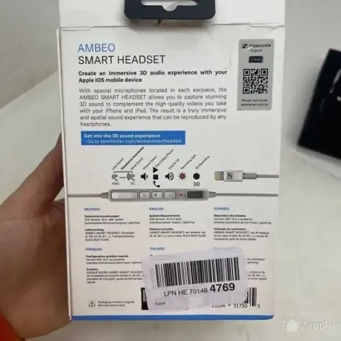 lot sennheiser ambeo smart peakomplekt korvaklapid