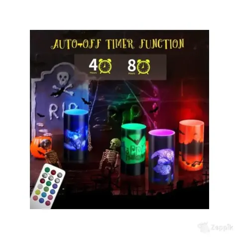 Halloweeni sambaküünal kaugjuhtimispuldiga Pchero, 4 tk