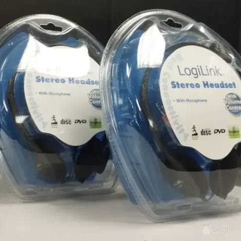 LogiLink juhtmega stereo-peakomplekt mikrofoniga, must