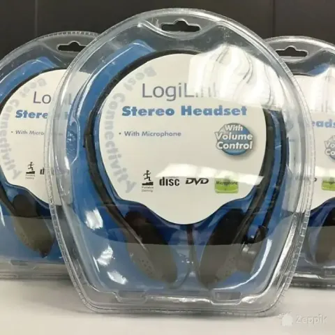 LogiLink juhtmega stereo-peakomplekt mikrofoniga, must