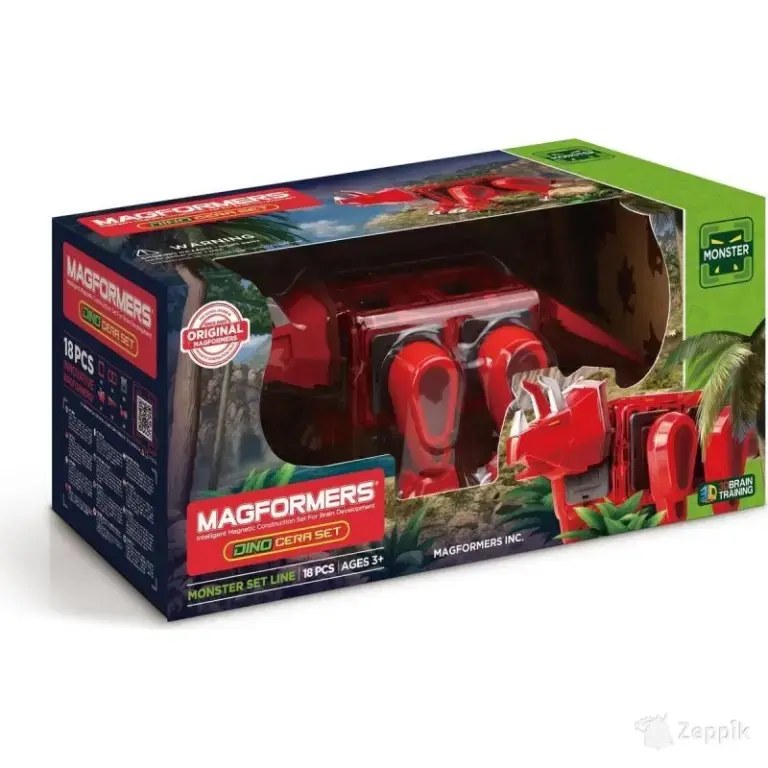 Magnetkonstruktor MAGFORMERS Dino Cera Set 18pcs