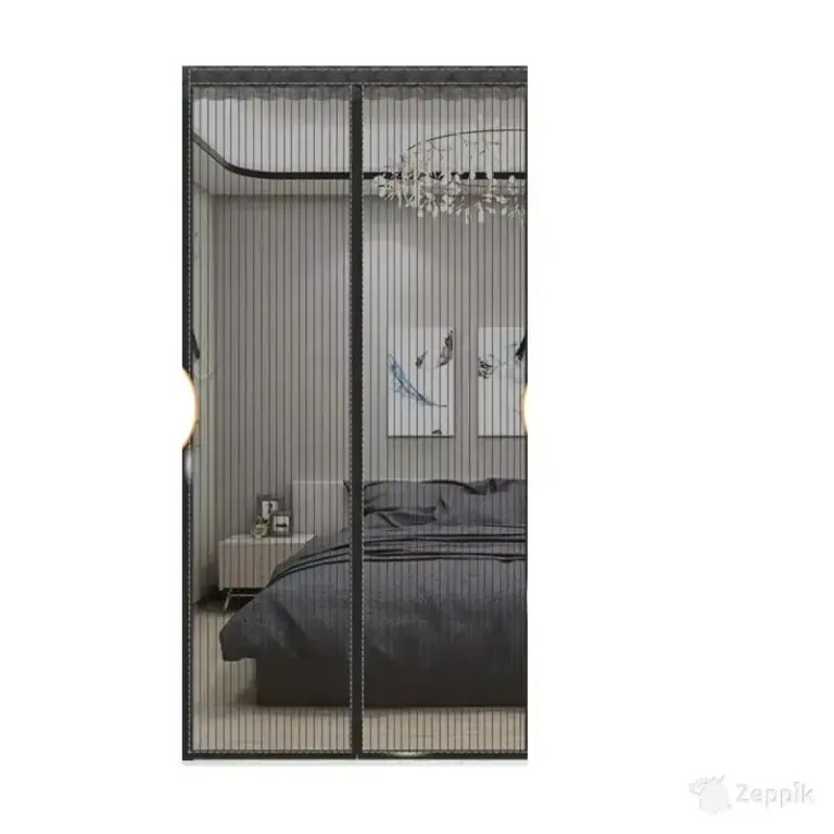 Ahydfsr magnetiline sääsevõrk uksele, 90 × 210 cm, must