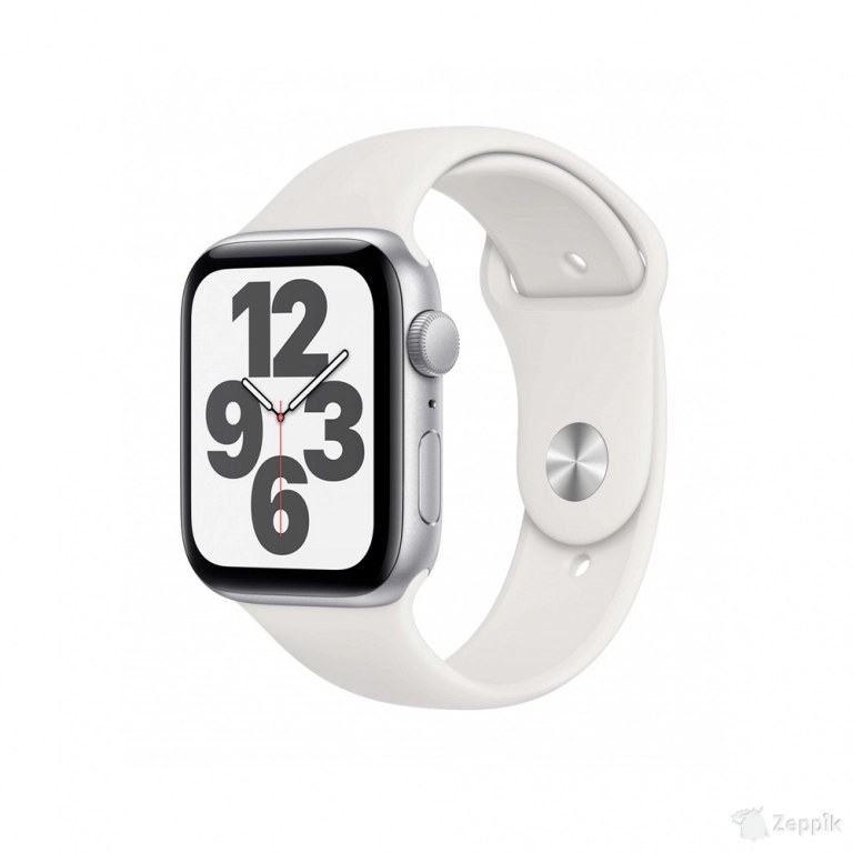 Apple Watch SE GPS 44mm Silver Aluminium – Sport Band White