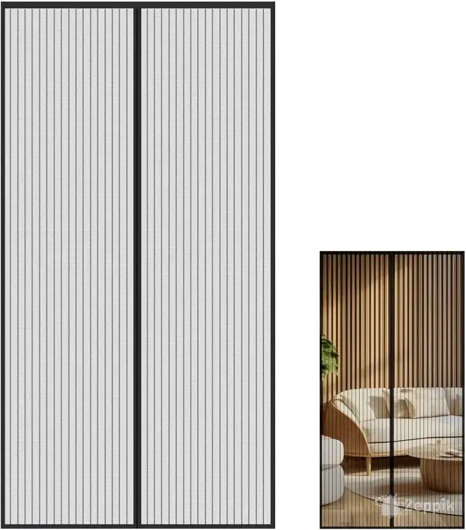 Butyeak Magnetiline sääsevõrk rõduuksele, 110x210 cm, must