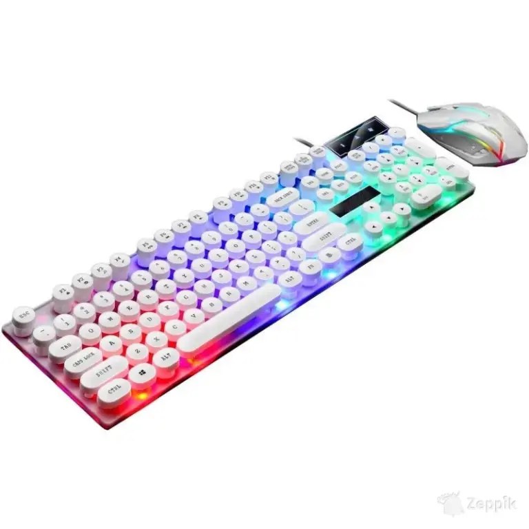 Limeide GTX300 Juhtmega USB LED-klaviatuur hiirega, valge