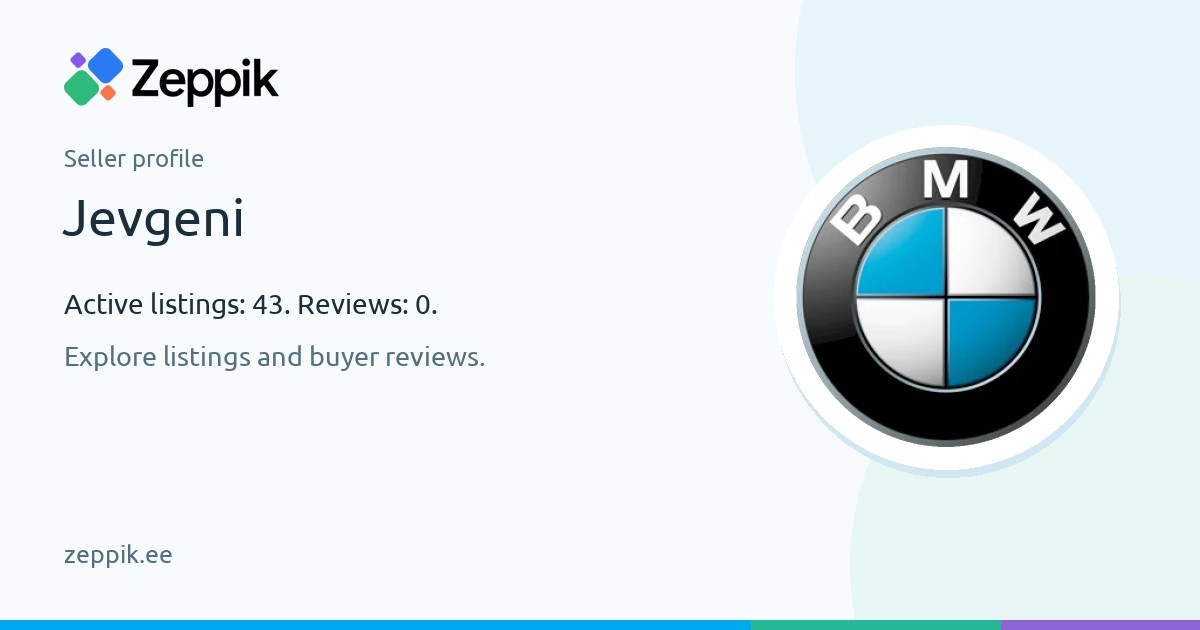 Seller profile — Jevgeni