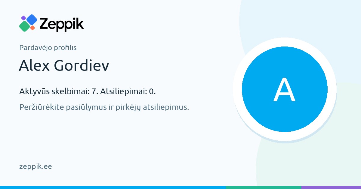 Pardavėjo profilis — Alex Gordiev